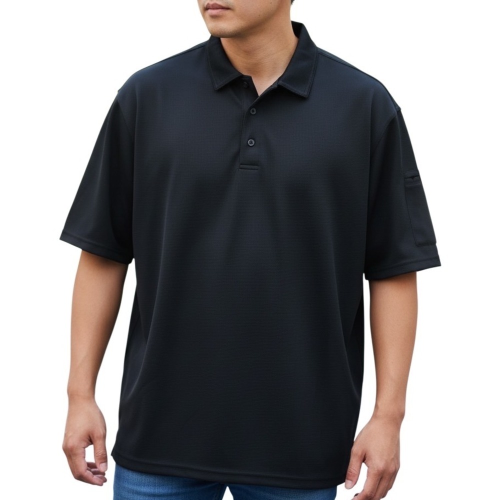 RED KAP Mens Black Performance Polo Shirt Short Sleeve Work Size 4XL Big & Tall